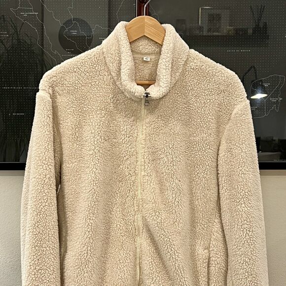 Uniqlo - LS Fleece Full Zip Jacket - Cream - Picture 4 of 6